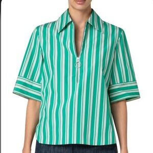Akris Womens Deck Chair Poplin Blouse 14